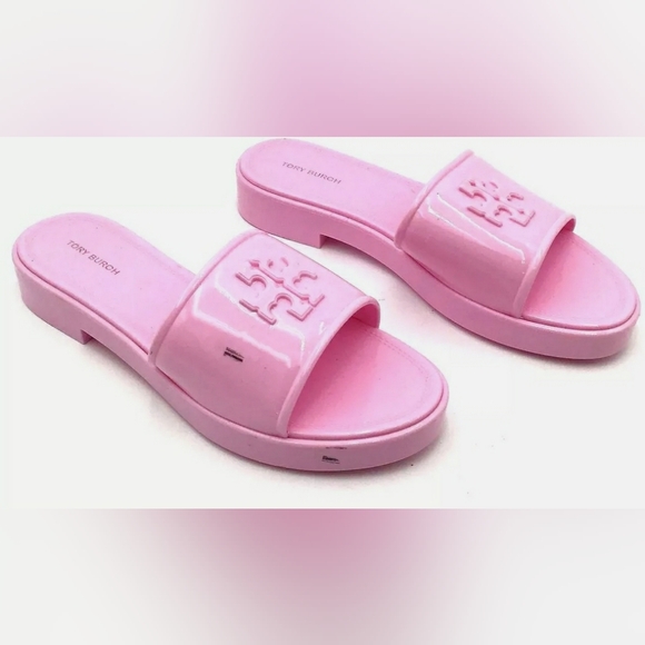 Tory Burch Womens Eleanor Platform Jelly Slide 30MM Jelly Sandals 9 Petunia Pink - Picture 2 of 6